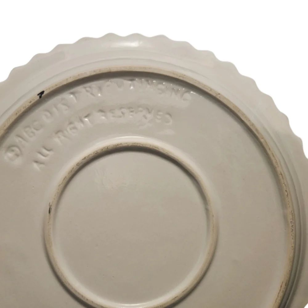 Vintage ABC Distributing Ceramic Pie Plate Lid Dish Country Kitchen Red Hearts